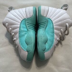 Air Jordan 12 Retro TD 5C White Teal Toddler Shoes